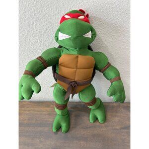 Vintage Teenage Mutant Ninja Turtles Raphael Plush Toy Stuffed Animal 2003